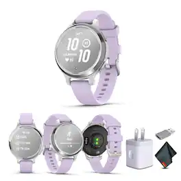 Garmin - Lily 2 Active Small and Stylish Smartwatch Purple Jasmin Bundle for Women - Purple - (2024)