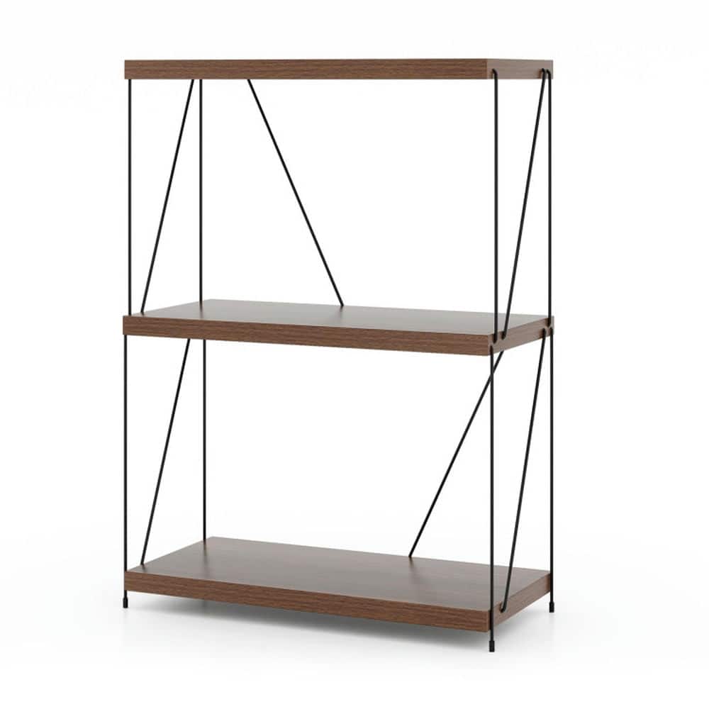 Kadyn - Versatile Shelving Unit Bookcase,Bookcases, 2/3/4/5-Tier Multipurpose Display Rack with Metal Frame-34 inches - Brown