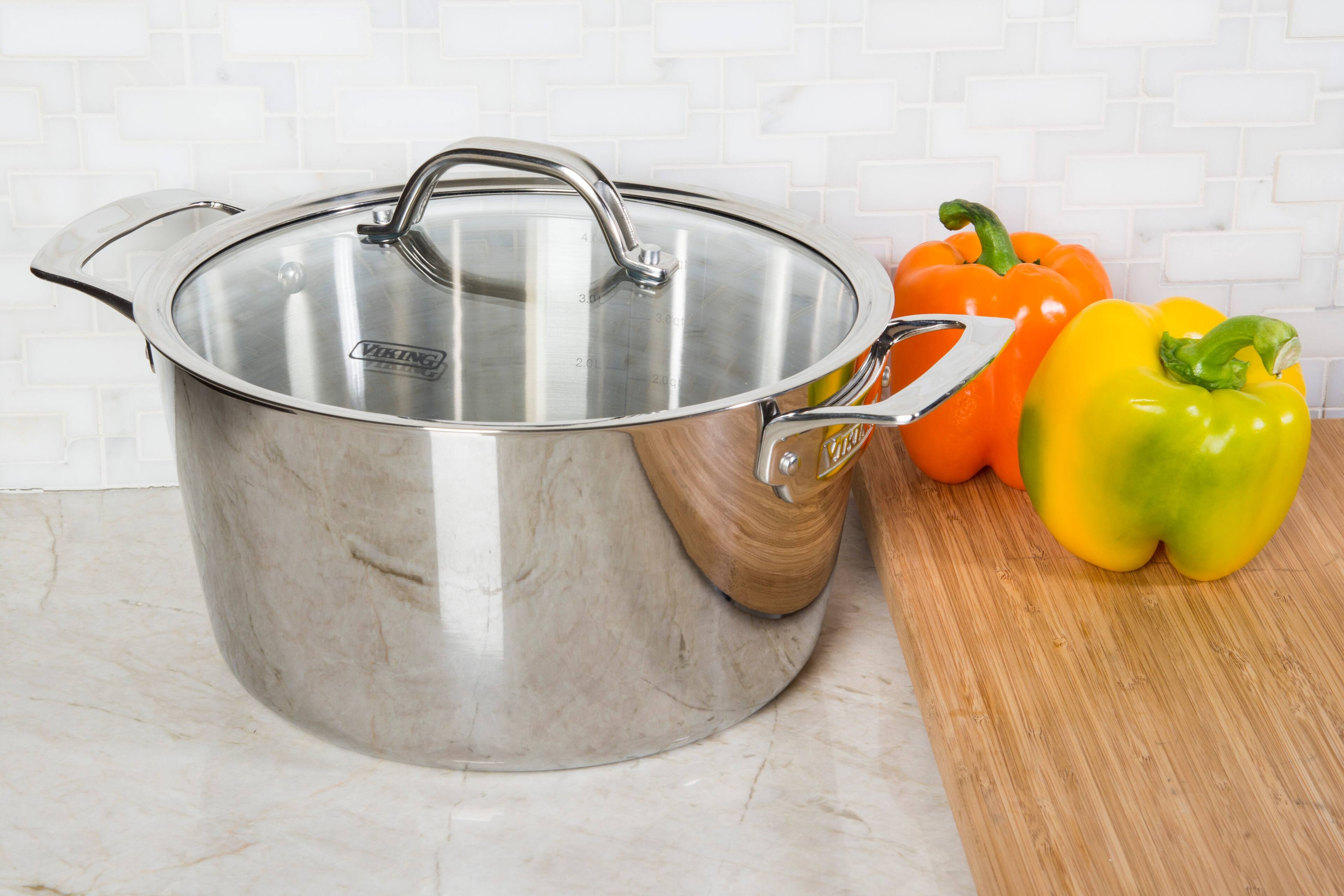 Alt View 15. Viking - Contemporary 3 Ply, 5.2 Qt. Covered Dutch Oven - Mirror.