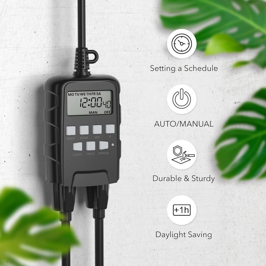 BN LINK 7 Day Outdoor Heavy Duty Digital Programmable Timer, Dual ...