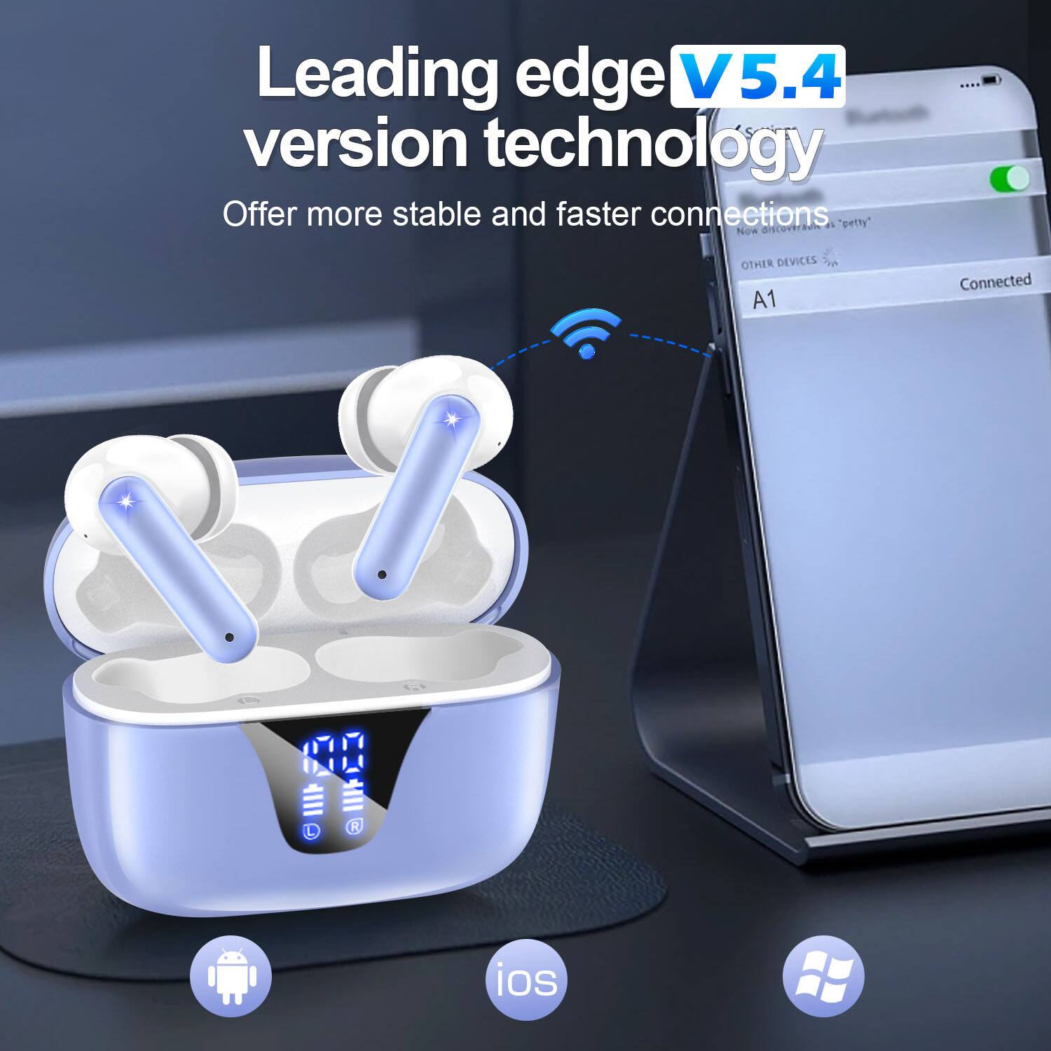 Leading edge V5.4 version technology  
Offer more stable and faster connections  
Now discover OTHER DEVICES A1 Connected  
A1  
Connected  
iOS  
Android  
Windows