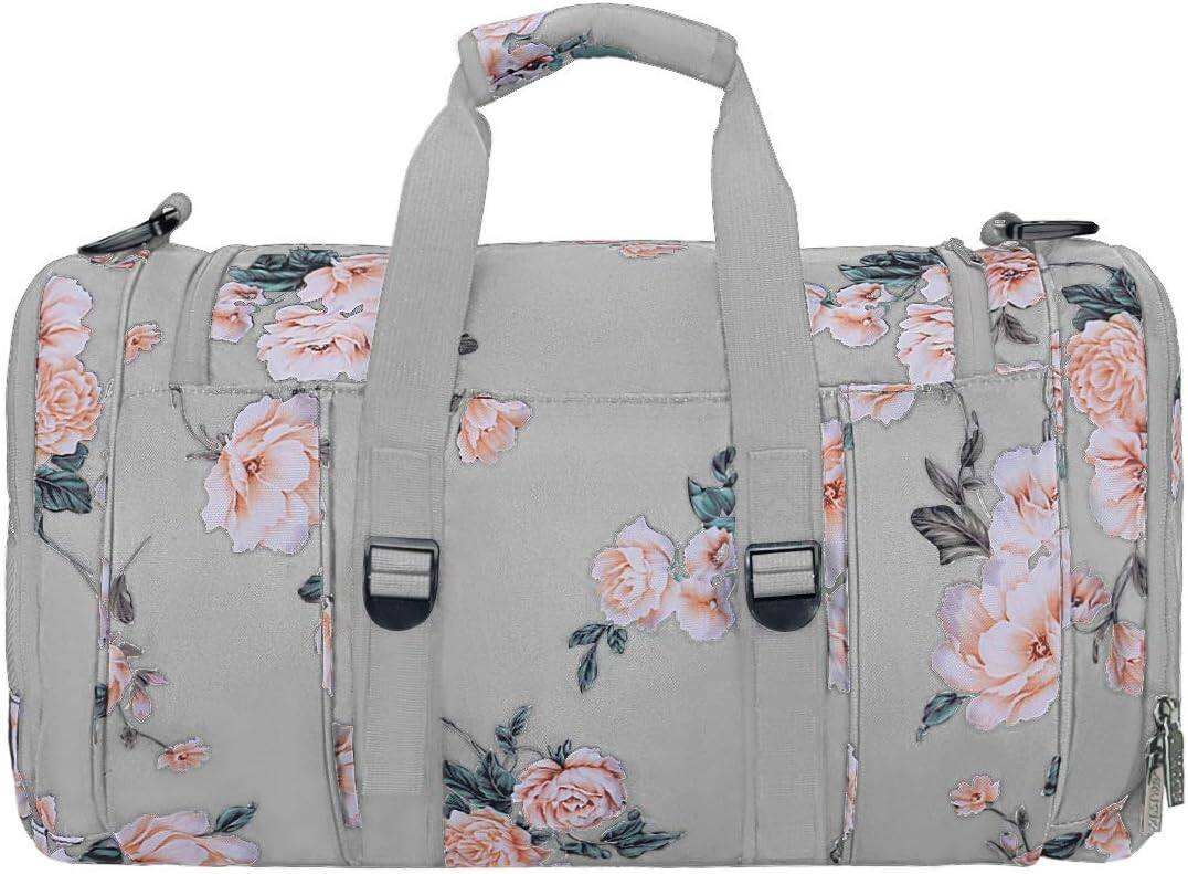 Alt View 1. mosiso - Peony Sports Duffel Bag for Women & Men, Gym Bag with Shoe Compartment for Dance, Travel & Weekend Trips - Gray.