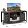 Costway - TV Stand with Power Outlet USB & Type-C Port 3-tier TV Console Table Grey - Gray