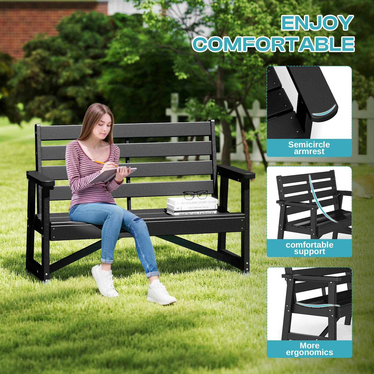ENJOY COMFORTABLE

- Semicircle armrest
- comfortable support
- More ergonomics