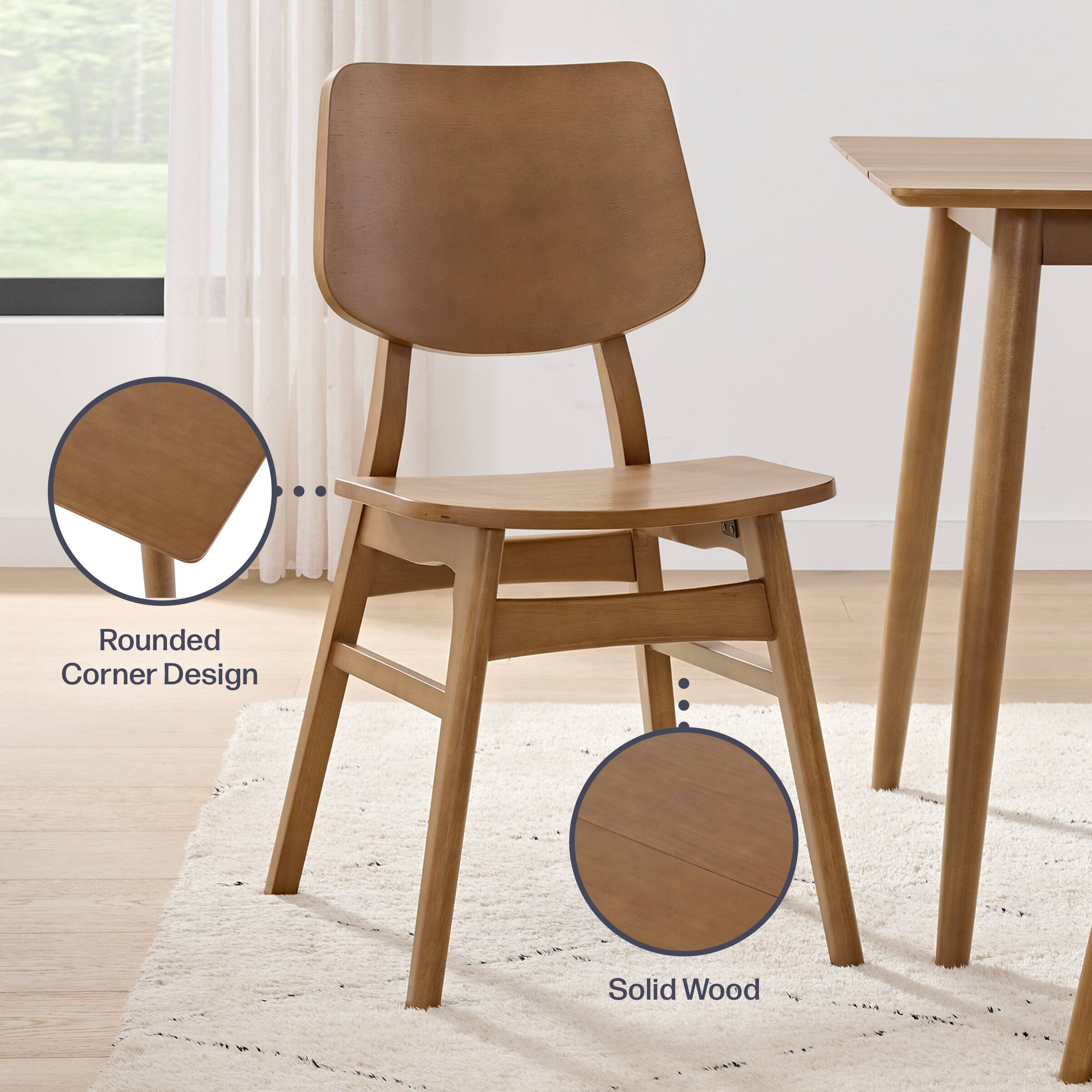 Rounded Corner Design  
Solid Wood