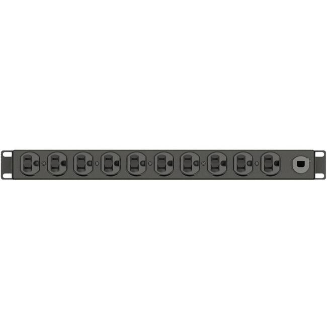 Front. Vertiv - Vertiv Geist Basic Rack PDU - Data Center PDU - (10) NEMA 5-20R| NEMA 5-20P rPDU - 120V| 1.9kW| 1U Horizontal Form - Unknown.