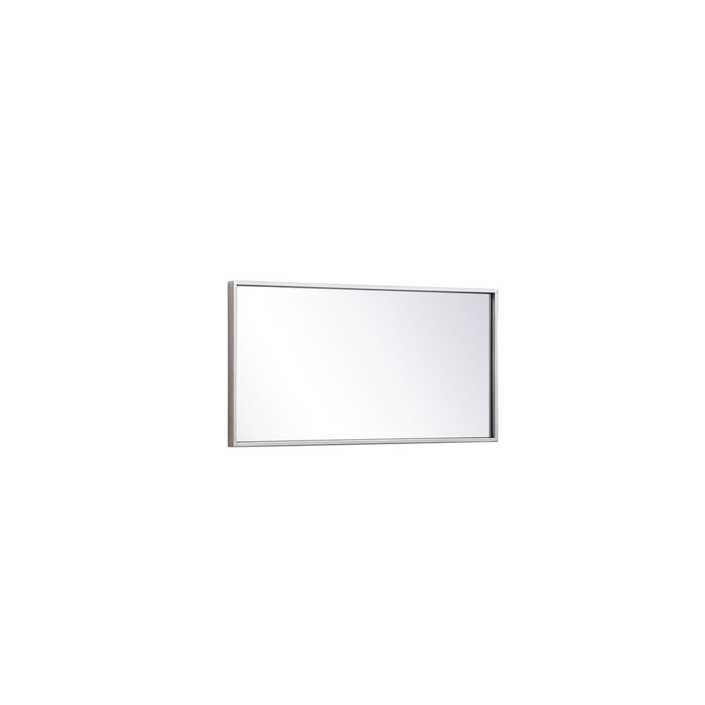 Left. Elegant Decor - Metal frame rectangle mirror 14x28 inch in silver - Silver.