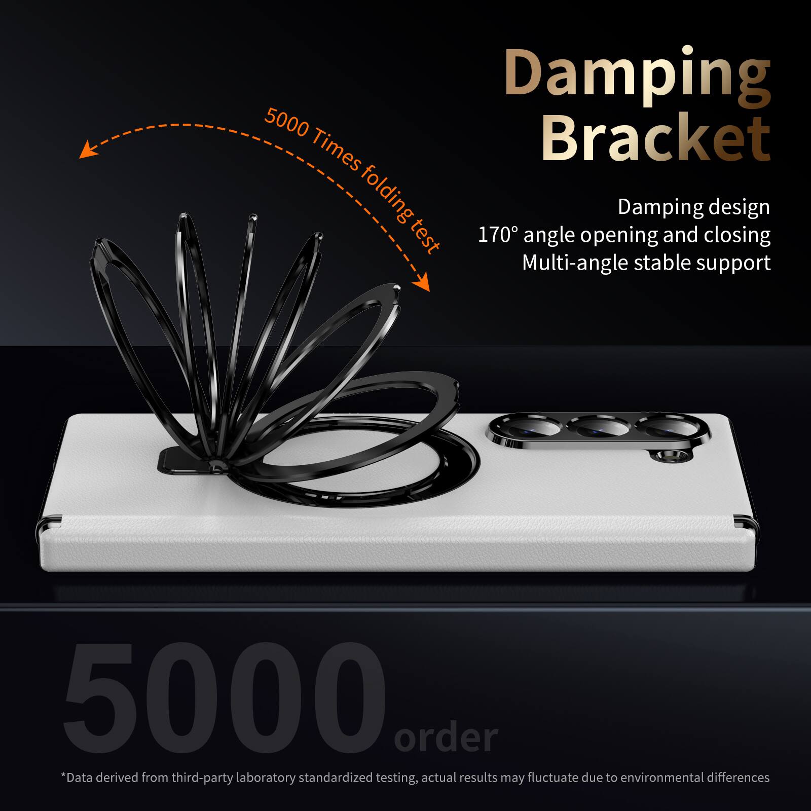 Damping Bracket

5000 Times folding test

Damping design
170° angle opening and closing
Multi-angle stable support

5000 order

*Data derived from third-party laboratory standardized testing, actual results may fluctuate due to environmental differences