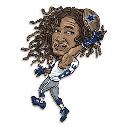 Sporticulture - CeeDee Lamb Dallas Cowboys Metal Caricature Wall Art - Blue