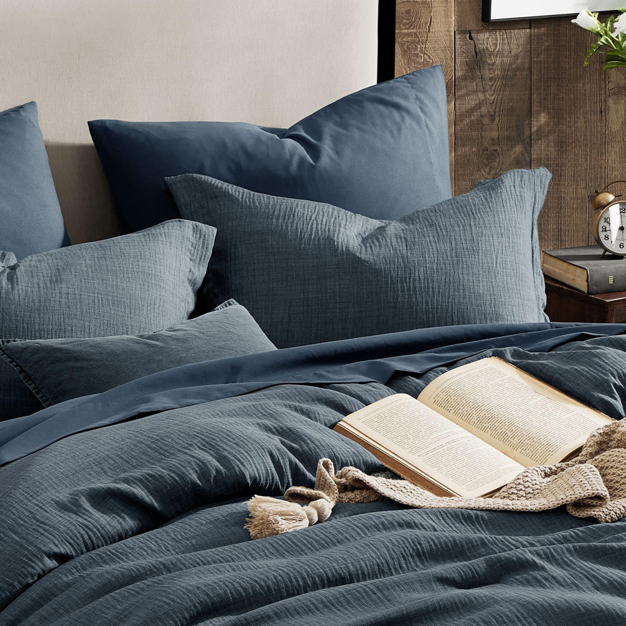 Alt View 7. Dapper Styles - Queen Comforter Set - Size Soft Solid Bedding For All Season Textured Bed In A Bag With Sheets Pillowcases ... - Grey-Full (80"x90").