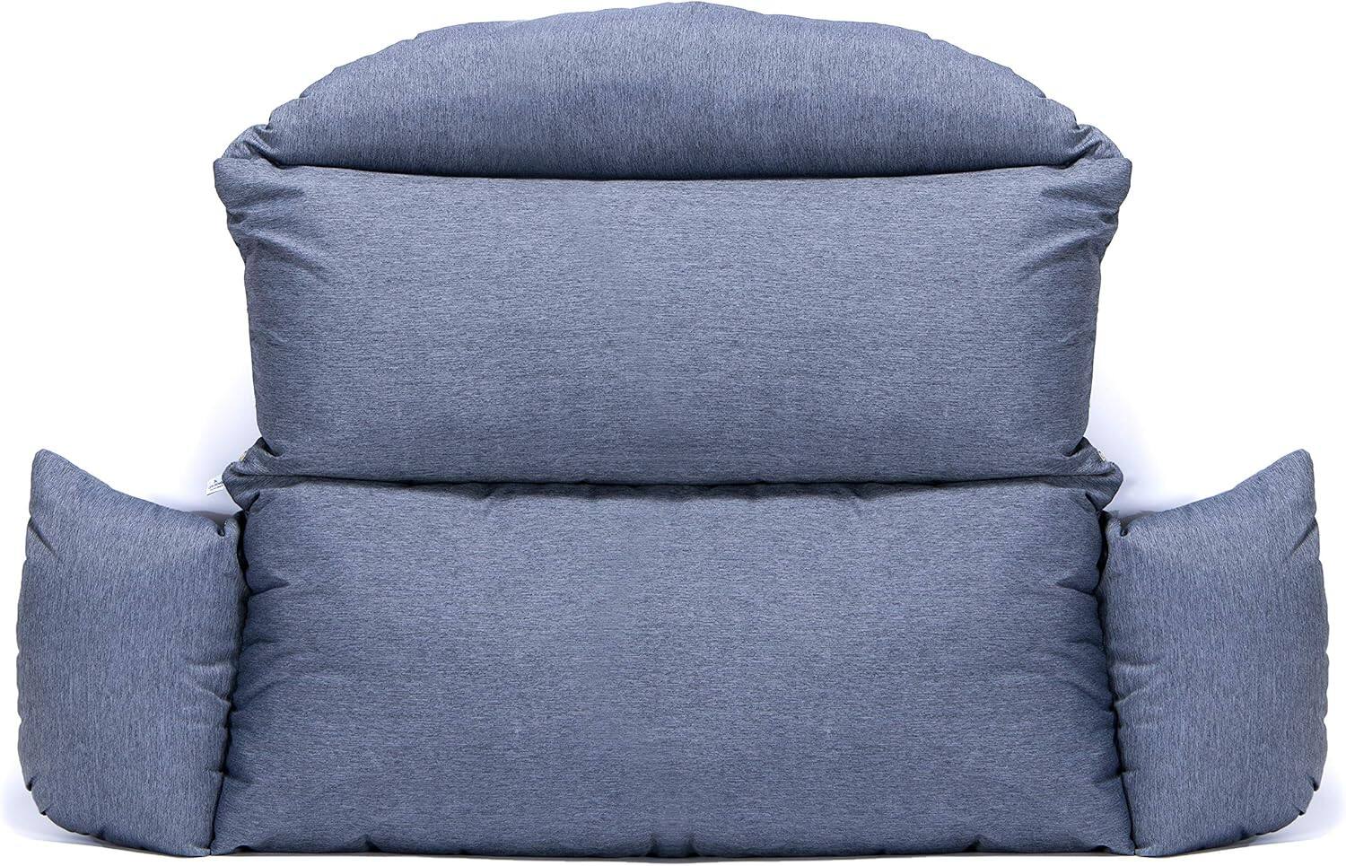 Angle. LeisureMod - LeisureMod 2-Person Swing Chair Cushion, Plush Oxford Fabric, Weather-Resistant Hanging Egg Chair Replacement - Charcoal.