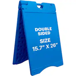 Jumbl - A Frame Sandwich Board – 15.7 x 26” Display Sidewalk Sign with PVC Sign Protector - Blue