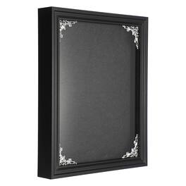 Unique Bargains - Shadow Box Frame, 9.8x7.8 Inch Wooden Display Case with Clear Glass for Photo Memorabilia Dried Flower - Black