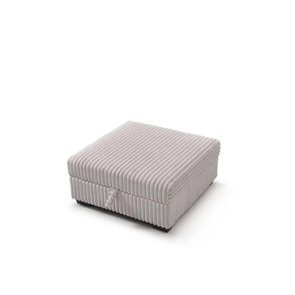 Angle. Glory Furniture - Teddy Ottoman - Ivory.