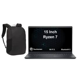 Dell - 15 LDC15255 Laptop 15.6 FHD Display (Ryzen 7 7730U, 32GB, 2TB SSD, AMD Radeon, WiFi 5, Win 11 Pro) w/17in Backpack - Carbon Black