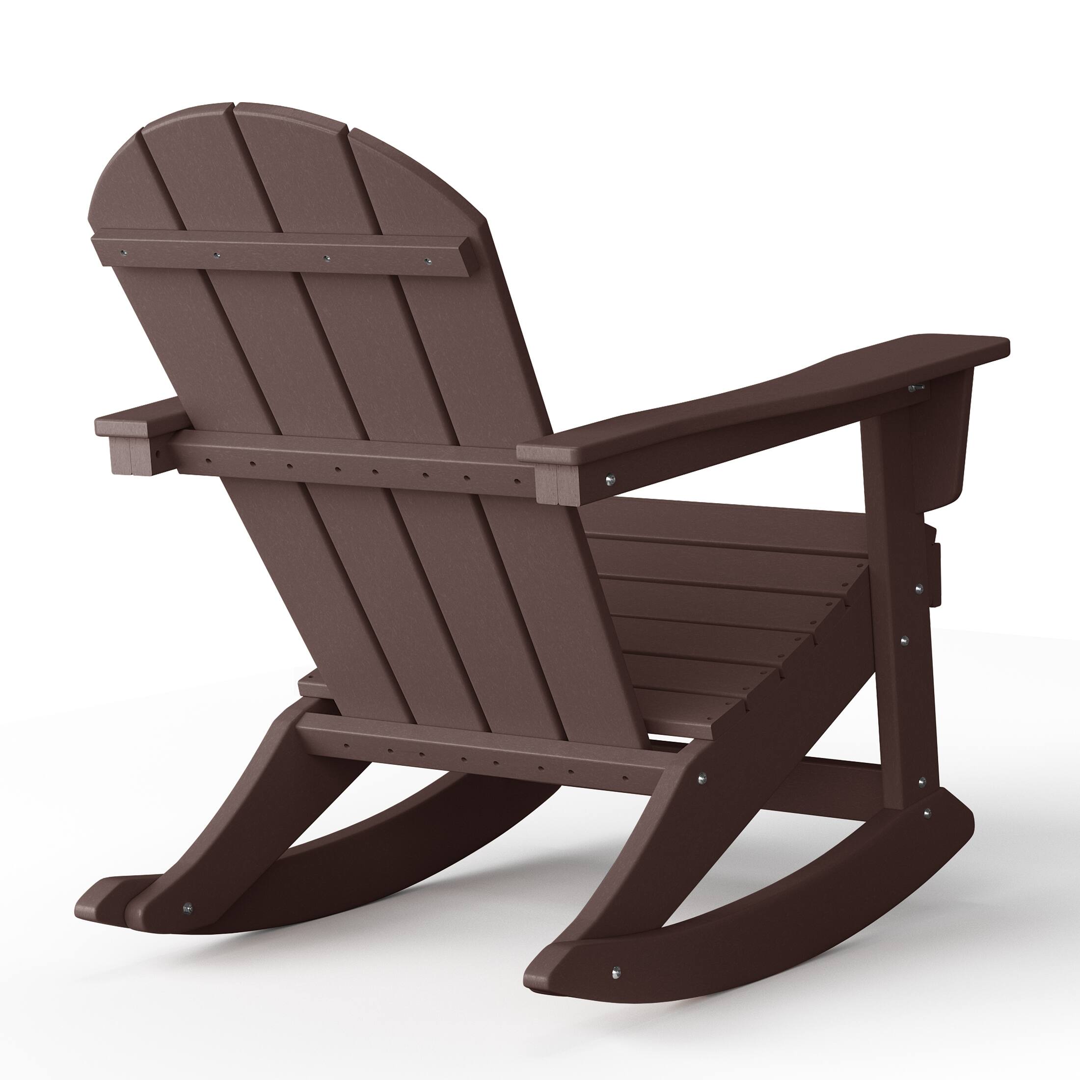 Alt View 1. WestinTrends - WestinTrends Malibu Outdoor / Patio Poly Adirondack rocking chair - Dark Brown.