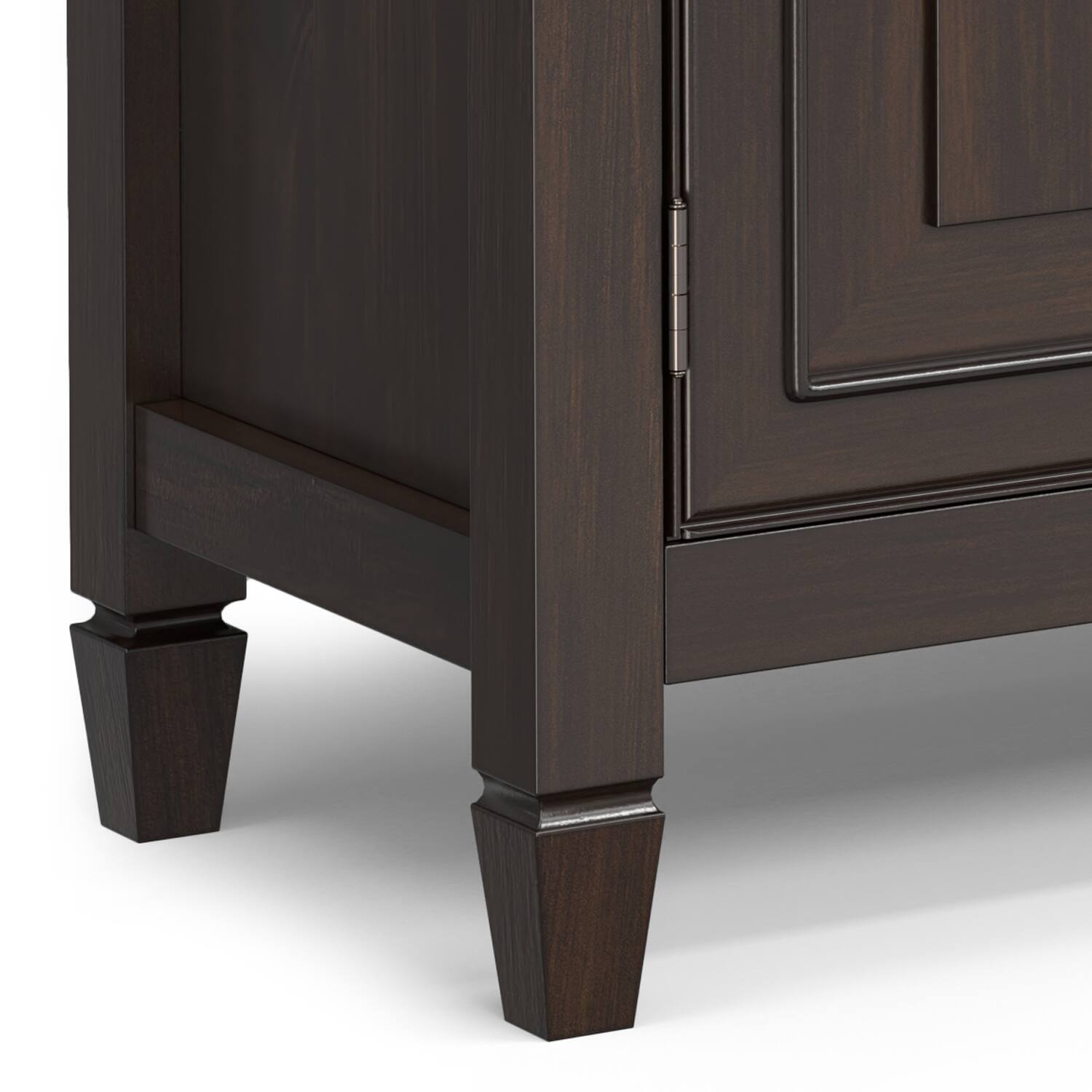 Alt View 6. Simpli Home - Connaught 51 inch Wide Solid Wood Traditional Entryway Storage Cabinet in Chestnut Brown - Chestnut Brown.