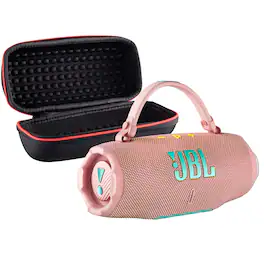 JBL - Charge 6 Portable Wireless Bluetooth Speaker with IP68 Waterproof Case Bundle - Pink
