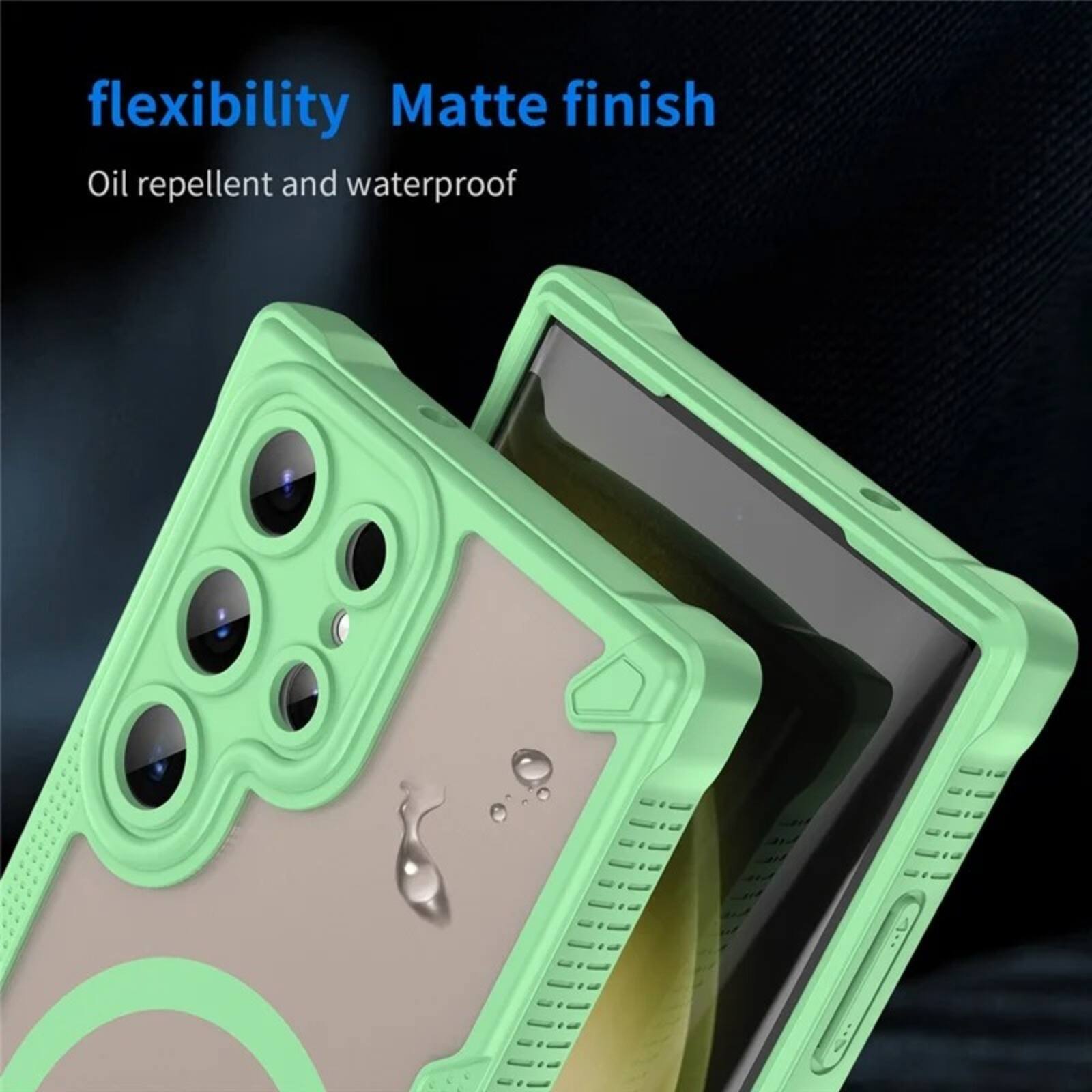 flexibility  
Matte finish  
Oil repellent and waterproof