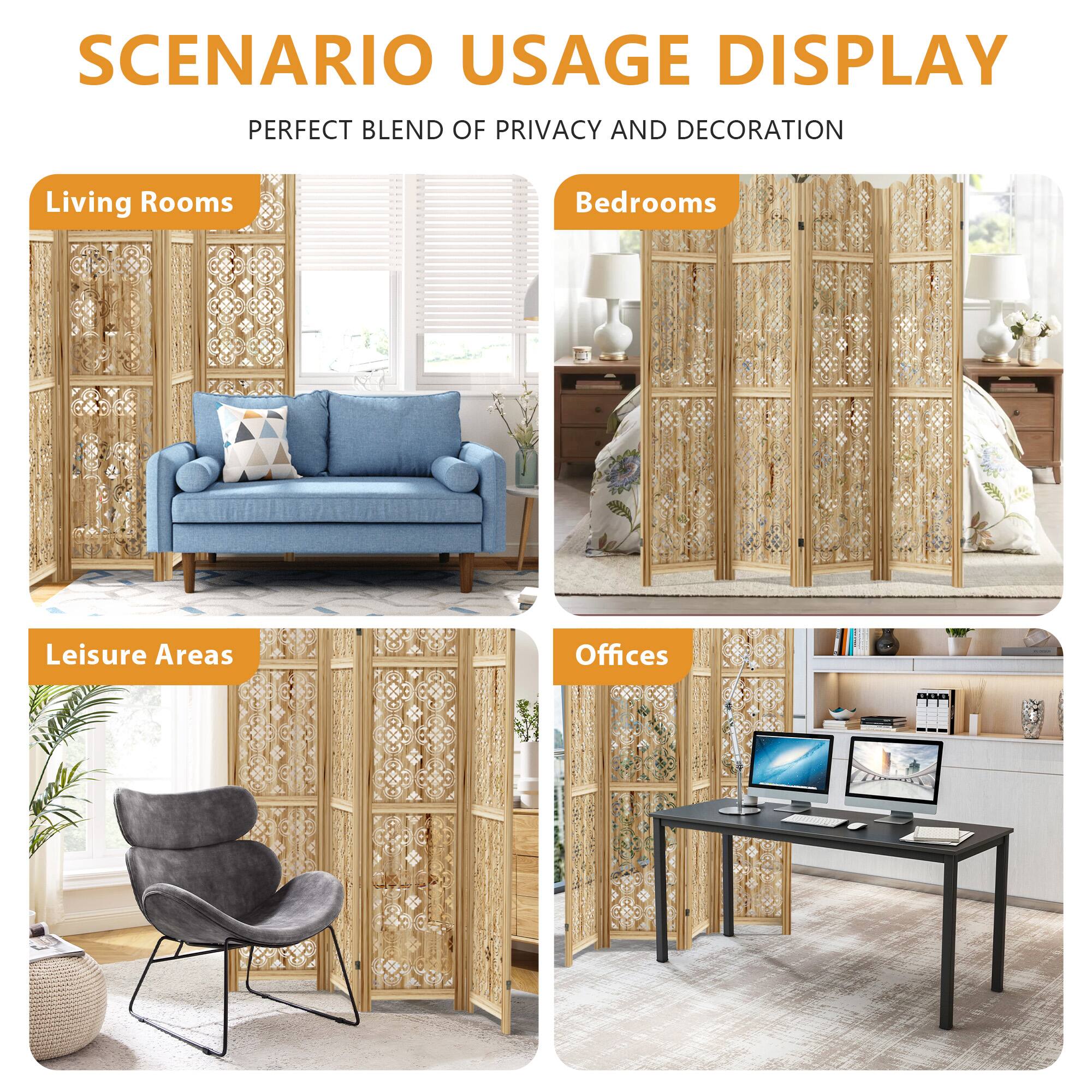 SCENARIO USAGE DISPLAY  
PERFECT BLEND OF PRIVACY AND DECORATION  

Living Rooms  
Bedrooms  
Leisure Areas  
Offices
