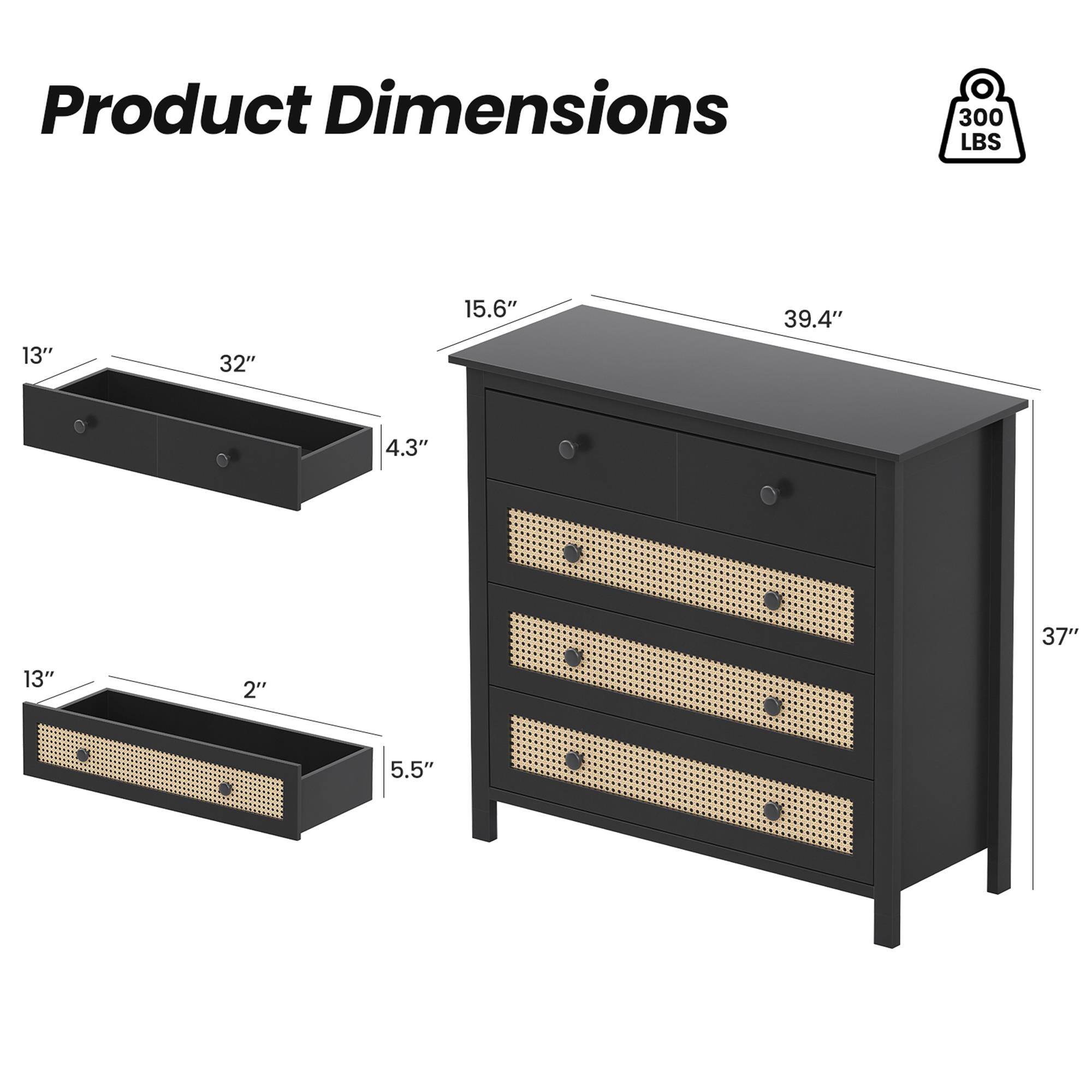 Product Dimensions  
300 LBS  
13"  
32"  
15.6"  
39.4"  
4.3"  
37"  
13"  
2"  
5.5"