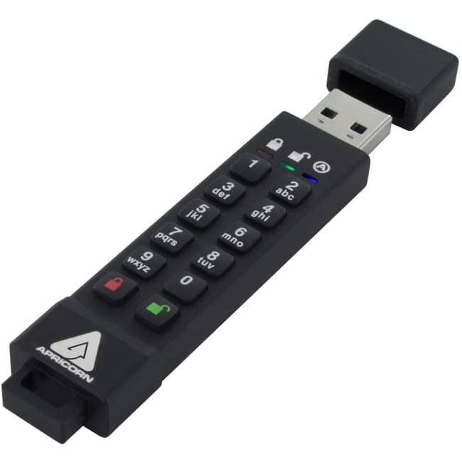 Apricorn - 16GB Aegis Secure Key 3z USB 3.1 Flash Drive - 16 GB - USB 3.1 - 77 MB/s Read Speed - 72 MB/s Write Speed - Unknown