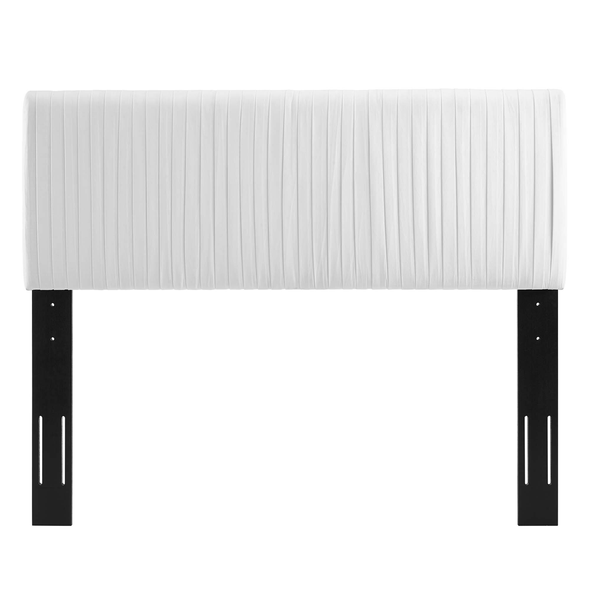 Alt View 2. Modway - Eloise Channel Tufted Performance Velvet Full/Queen Headboard by Modway - White.