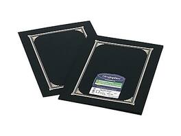 Geographics - Linen Gold Foil Certificate Covers, Black, 6/Pack (45331) - Black/Gold
