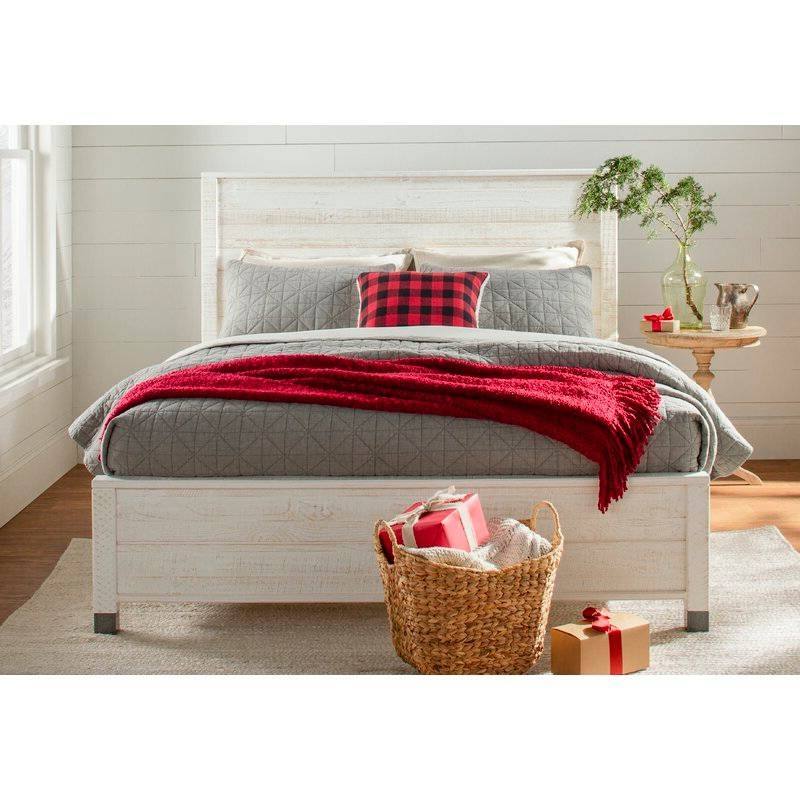 Left. Hivvago - Hivvago Full Size Solid Wood Platform Bed Frame with Headboard - White.