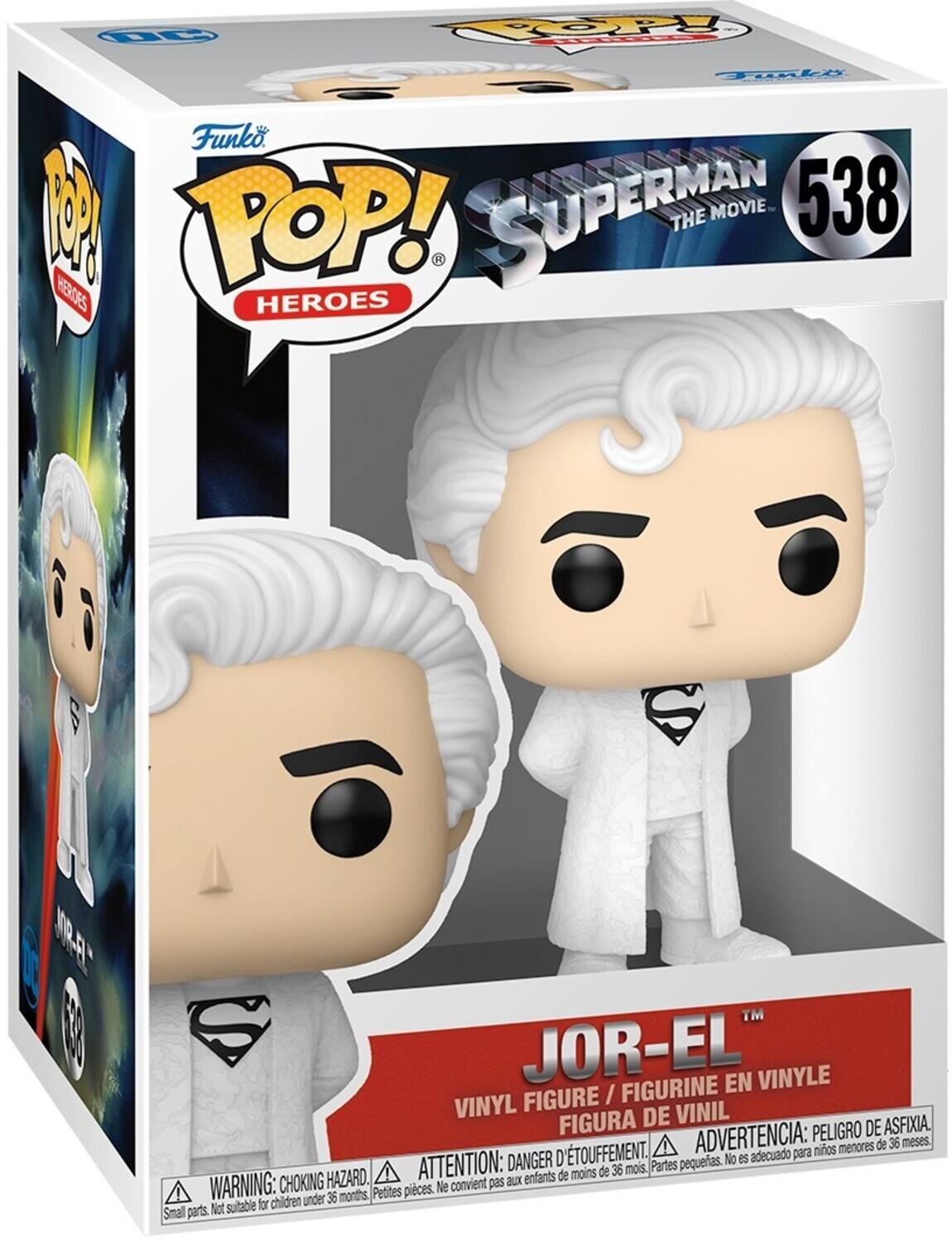 H OPY Tol Funko. R POP! SUPERMAN THE MOVIE 538  HEROES S TM  JOR-EL FIGURINE EN VINYLE FIGURE / VINYL DE VINIL FIGURA PELIGRO DE ASFIXIA D'TOUFFEMENT. ADVERTENCIA: para nios menores de 36 meses. DANGER pequeias. No es adecuado HAZARD. ATTENTION: enfants de moins de 36 mois. Partes WARNING: CHOKING Ne convient pas aux 35 months Petites pieces. Not suitable for children under Small parts.