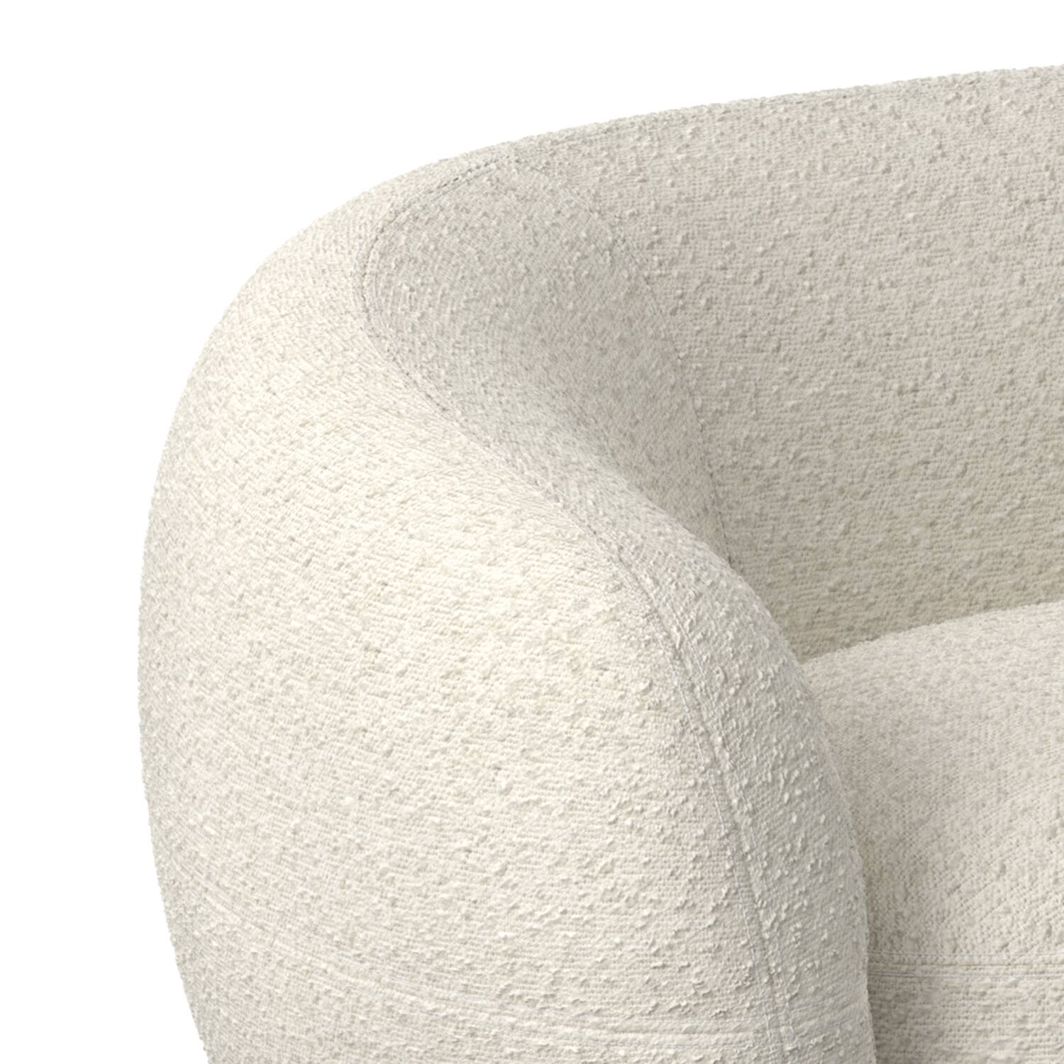 Alt View 1. Simpli Home - Sherri 89 inch Wide Contemporary Sofa in Vanilla Cream Boucle Performance Fabric - Vanilla Cream.