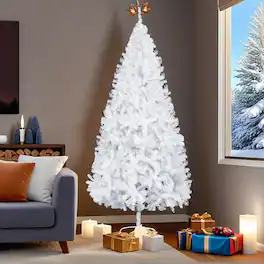 Resenkos - 7FT Iron Leg Christmas Tree with 950 Branches - White