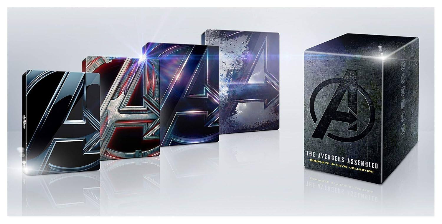 Angle. Avengers Complete 4-Movie Collection Limited Steelbook Box Set Edition [4K UHD + Blu-ray + Digital].