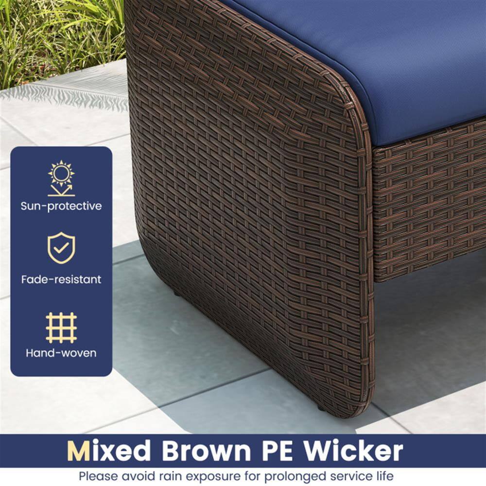 Sun-protective  
Fade-resistant  
Hand-woven  

Mixed Brown PE Wicker  

Please avoid rain exposure for prolonged service life
