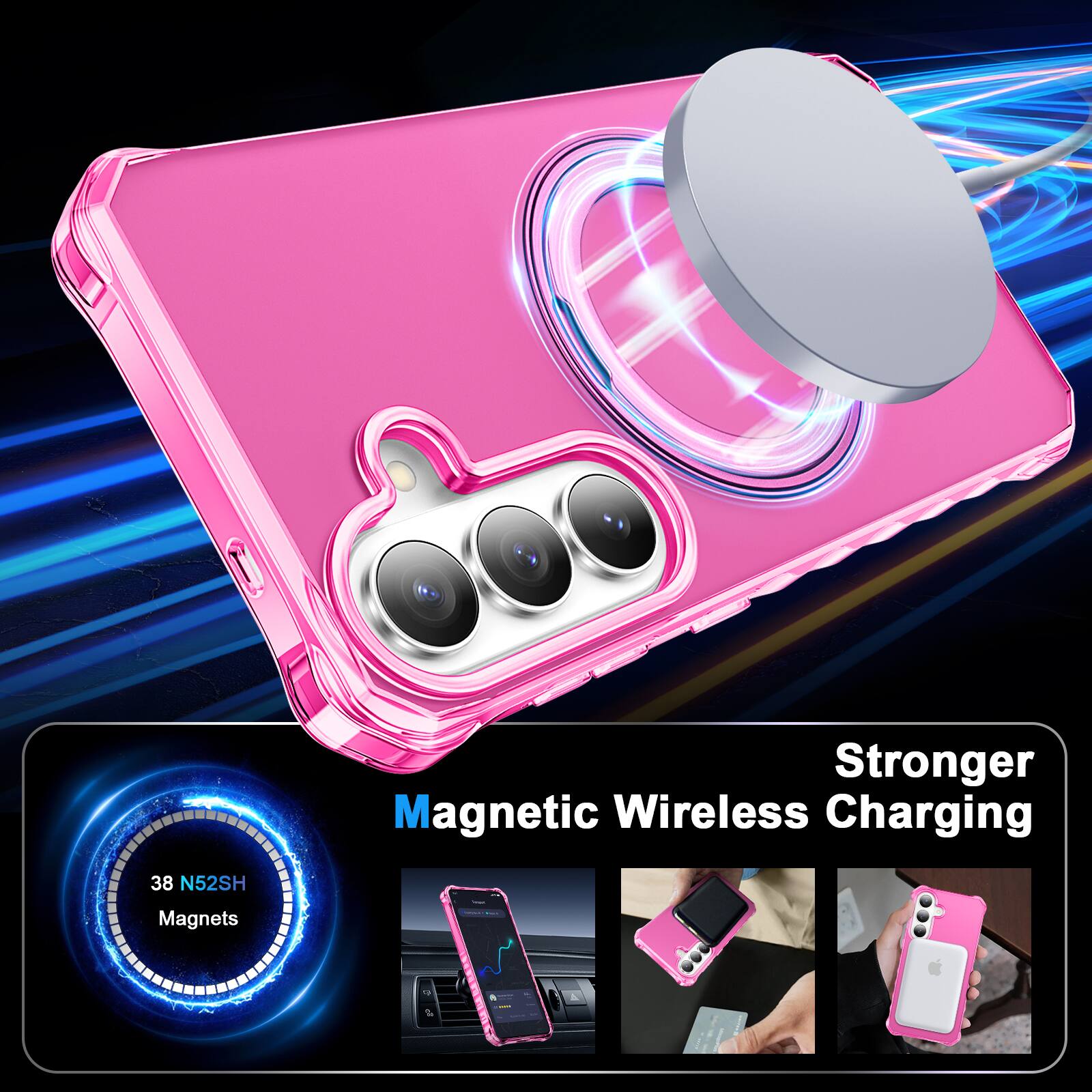 Stronger Magnetic Wireless Charging  
38 N52SH Magnets