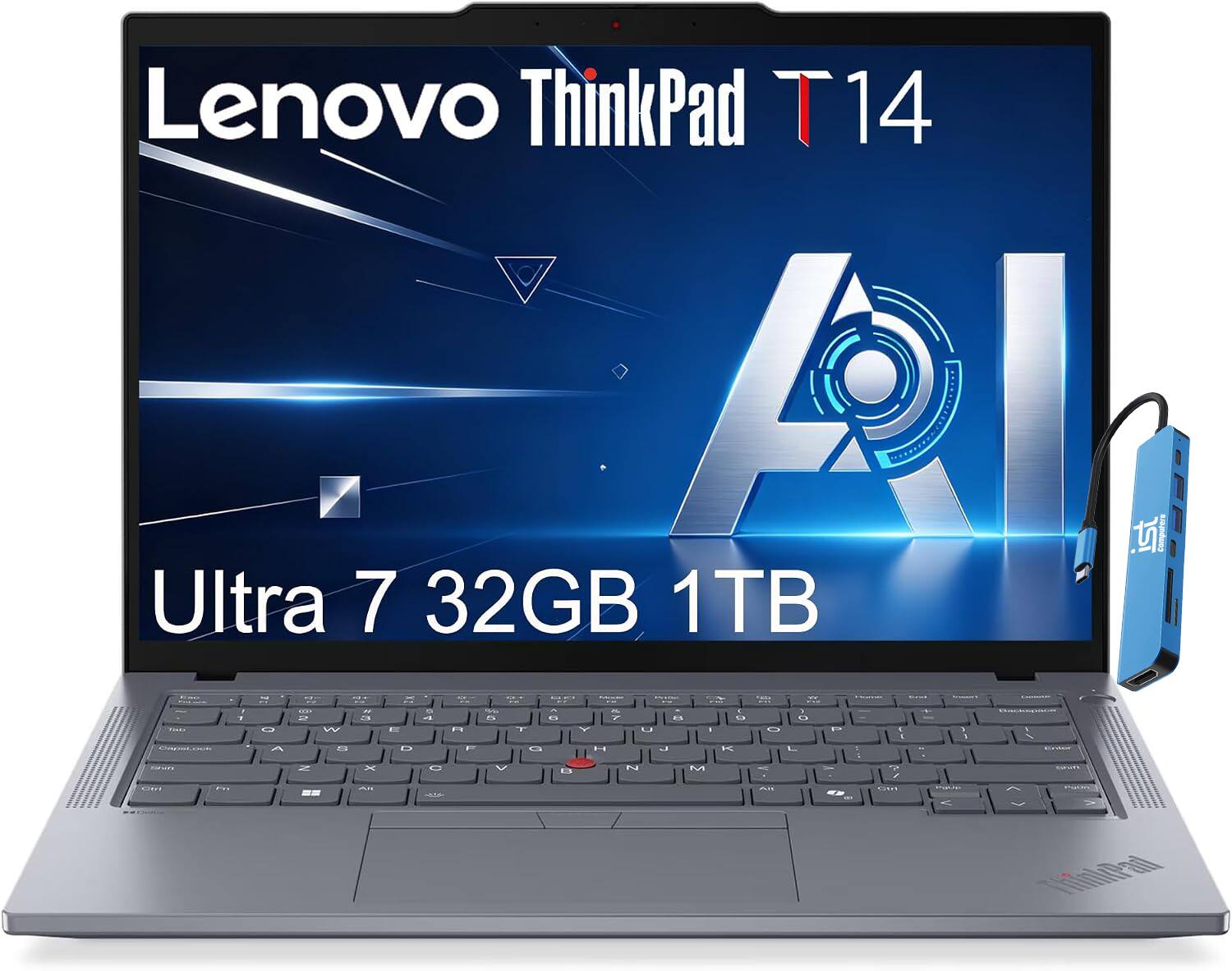 Lenovo - Upgraded - ThinkPad T14 Gen 5 14" FHD+ Business Laptop - Intel Core Ultra 7 with 32GB Memory - 1TB SSD - Windows 11 Pro - Gray