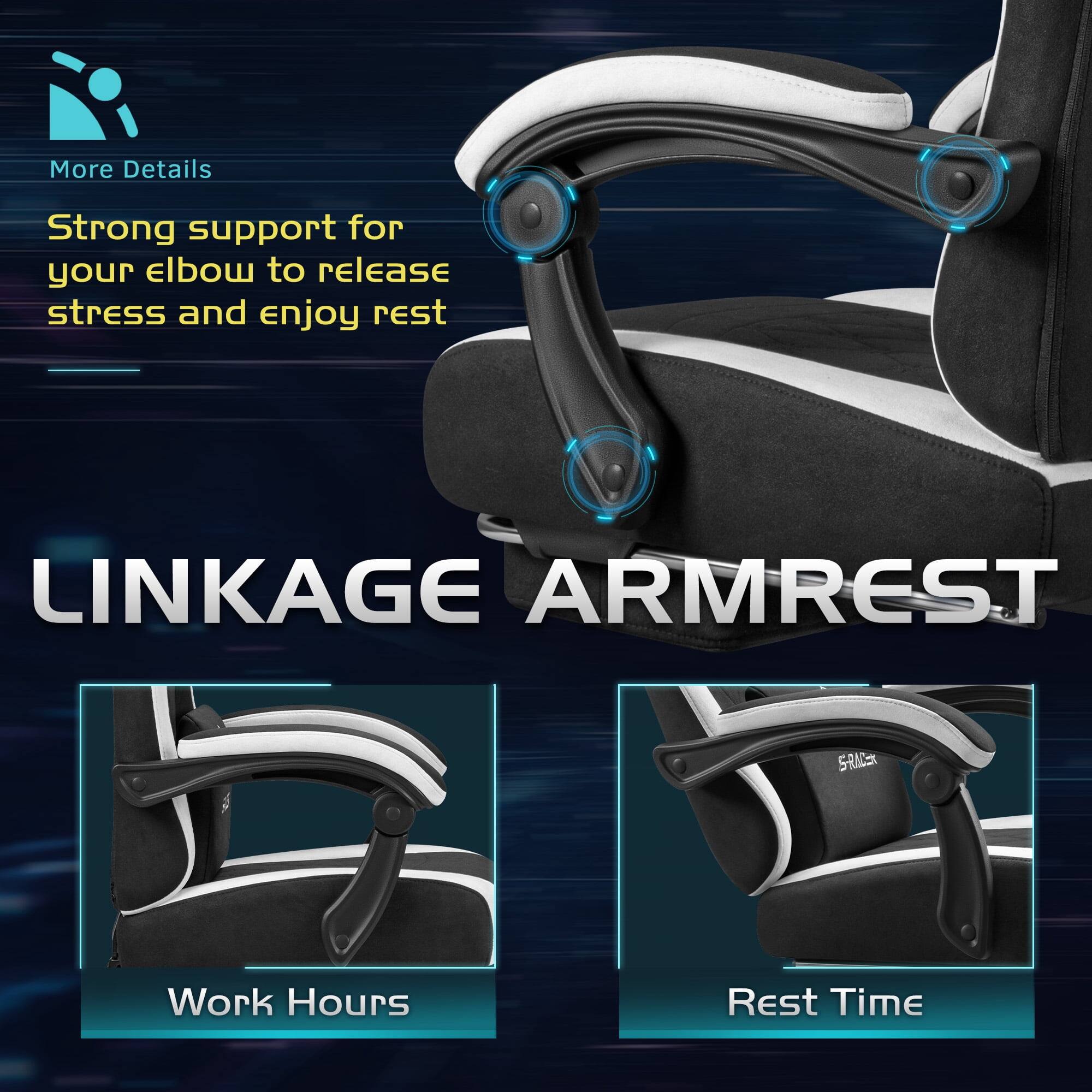 More Details

Strong support for your elbow to release stress and enjoy rest

LINKAGE ARMREST

Work Hours

Rest Time