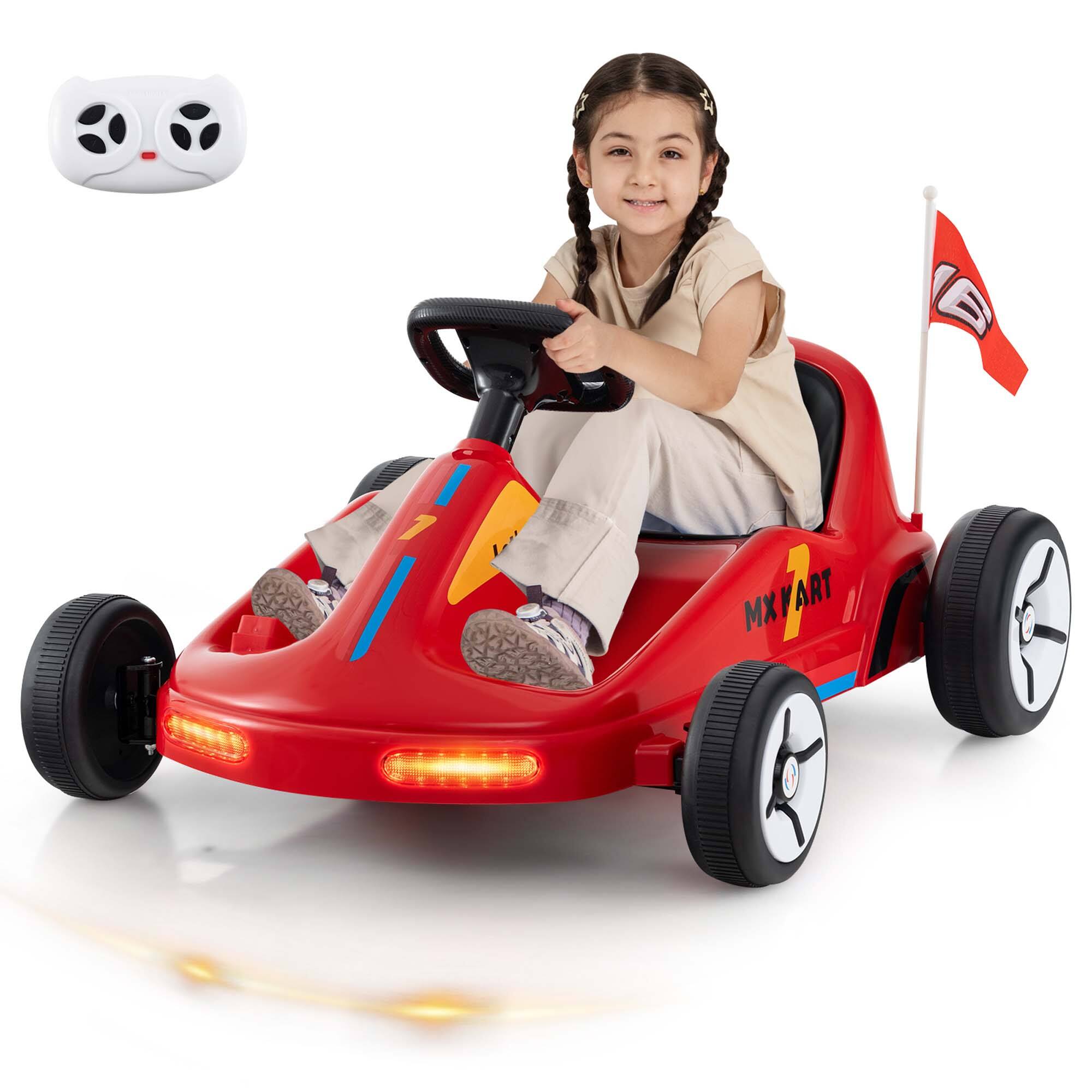 Alt View 9. Costway - Costway 12V Kids Electric Go Kart 7AH Battery Powered Ride on Race Toy with Remote Control - Red.