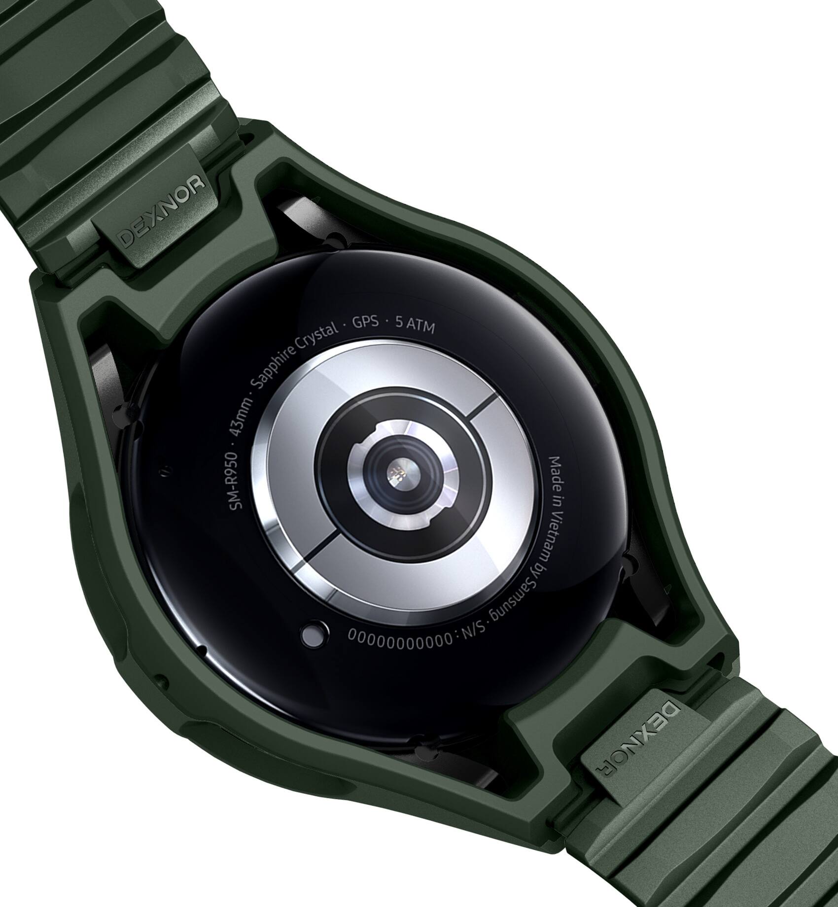 DEXNOR GPS 5 ATM Crystal Sapphire 43mm SM-R950 Made in Vietnam by Samsung 00000000000 N/S