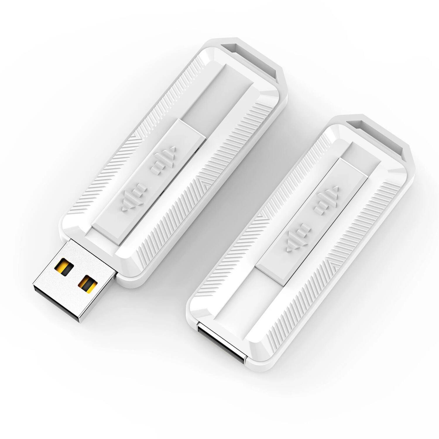 Left. Stock Preferred - 3-Pack 32GB USB 2.0 Retractable Flash Drives - White.