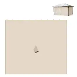 Outsunny - x 9.84' Gazebo Sidewall Set with Hooks/C-Rings - Beige