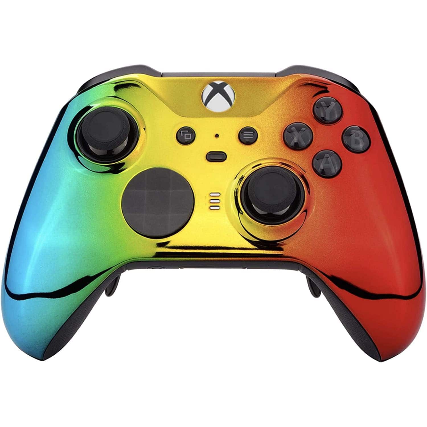 Front. Custom Controllerzz - Custom Elite Series 2 Wireless Controller for Xbox Series X, Xbox Series S, Xbox One - Rainbow Chrome.