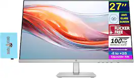 HP - Series 5 527sh 27" FHD IPS, Flicker Free, Anti-Glare, VGA, HDMI, & DKZ Hub, Color (94C50AA#ABA) - Black/Silver