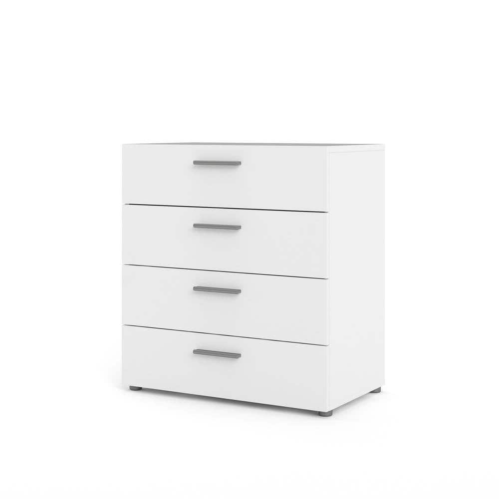 FurniFact - 4 Drawer Chest - Elegant Chest of Drawers for Bedroom Storage - White
