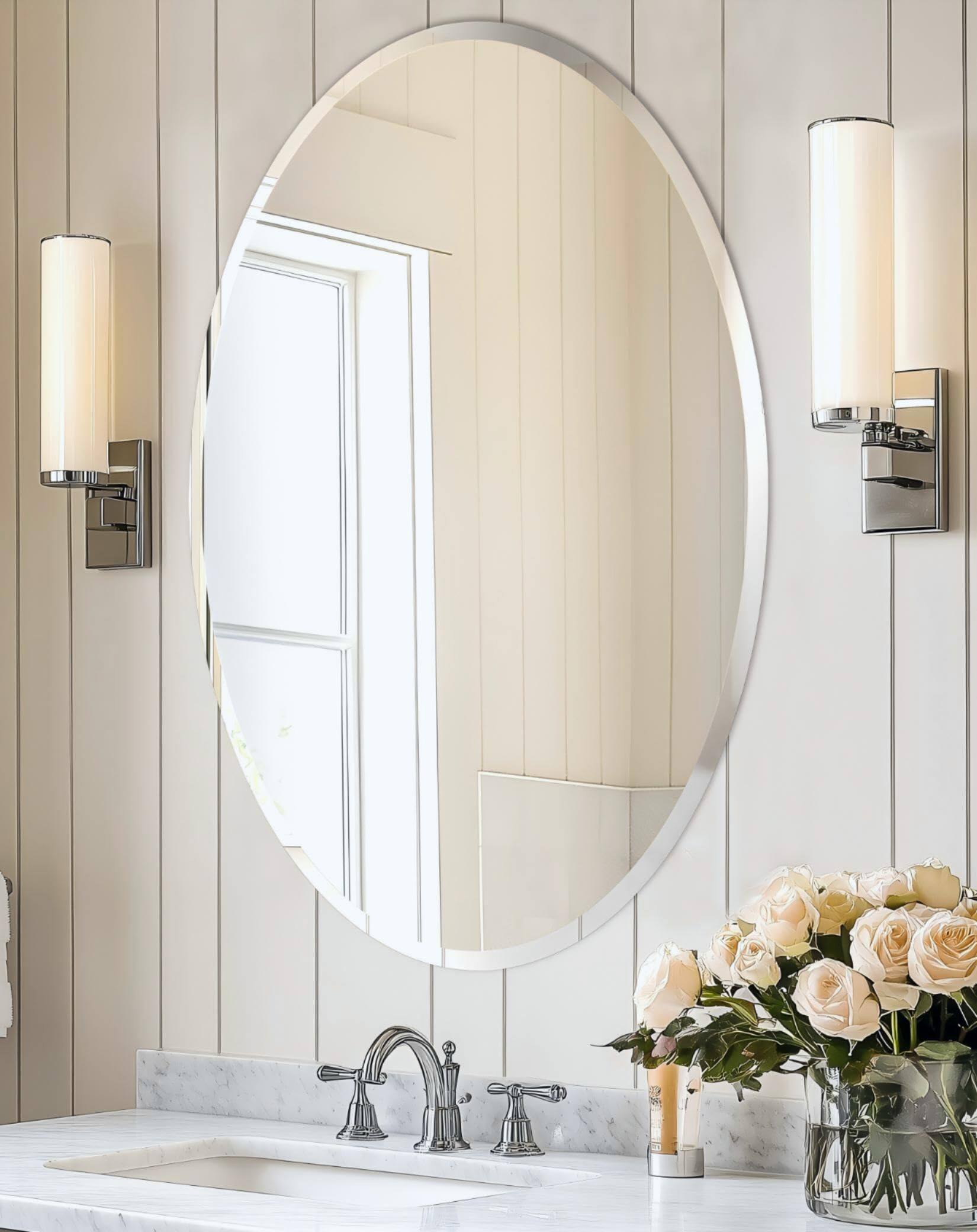 Silver-elliptical Oval 32"L x 24"W