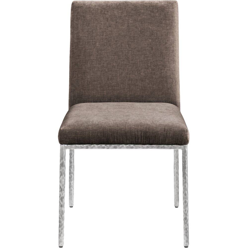 Alt View 2. Meridian Furniture - Reeves Brown Chenille Fabric Upholstered Dining Side Chair, Set of 2 - Silver.