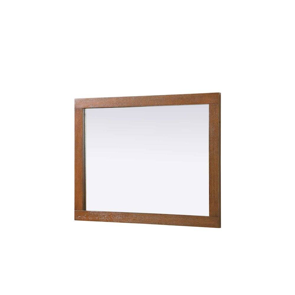 Back. Elegant Kitchen and Bath - Noah Wooden Rectangle Mirror 27 x 36 in Brandy Walnut - Brandy Walnut.
