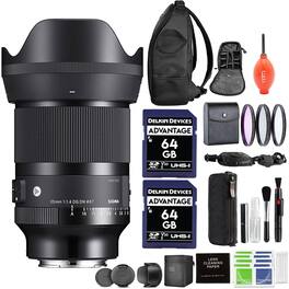 35mm f/1.4 DG DN Art Lens for Sony E w/ Advanced Accessory and Travel Bundle | 303965 | Sigma 35mm Sony E Lens - Black