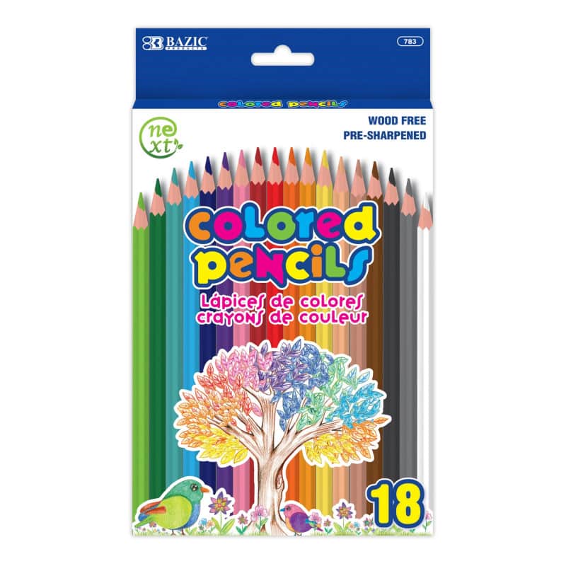 BAZIC Products - Next Colored Pencils  Assorted Colors  Pack of 18 price history on PriceWatchPro
