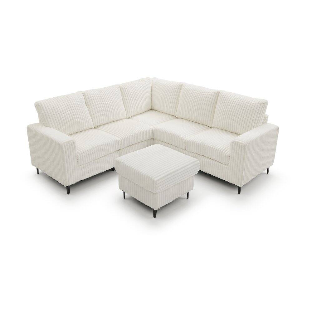 Front. Glory Furniture - Houston Sectional - White.